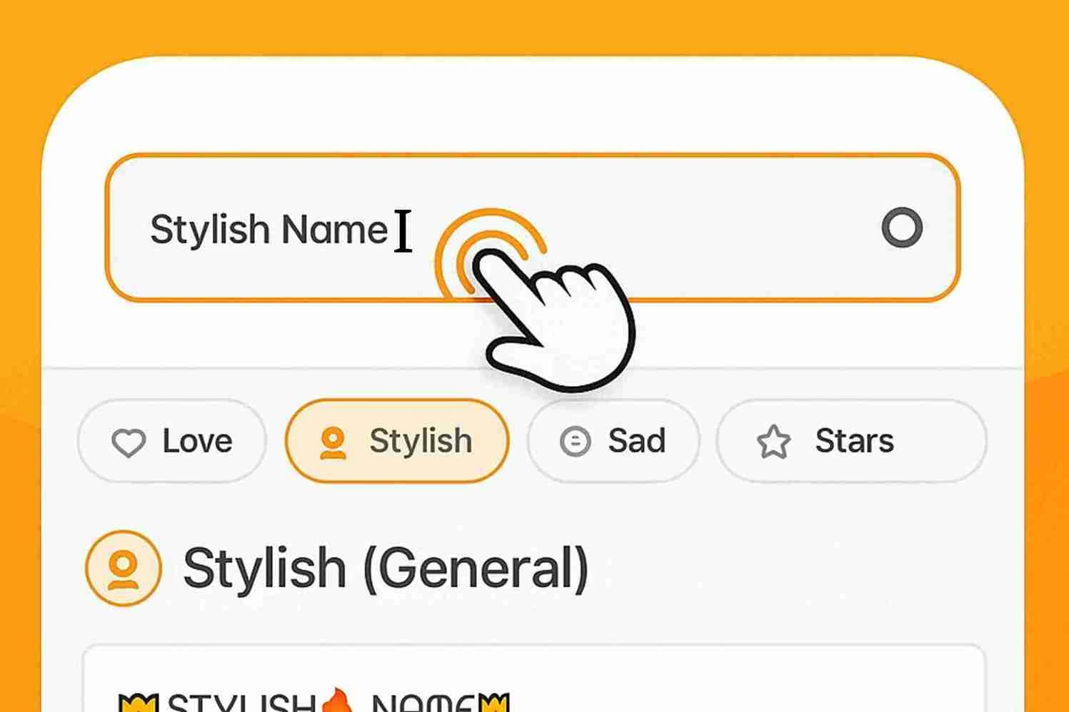 Stylish Name Maker Step 1 User is typing name to make it Stylish
